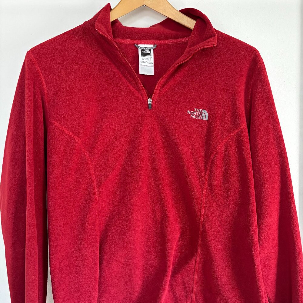 THE NORTH FACE TKA 100 1/4 ZIP WOMENS FLEECE MAROON PULLOVER XLARGE